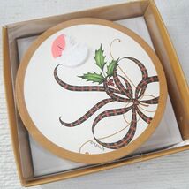 New Lenox Holiday Nouveau disposable paper coasters set 8 gold trim ribb... - $27.00