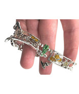 Oklahoma Western Charm Bracelet Conestoga Wagon Cowboy Boot Cactus Silve... - €39,54 EUR