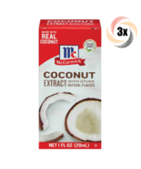 3x Packs McCormick Imitation Coconut Flavor Extract | 1oz | Non Gmo Glut... - £16.71 GBP