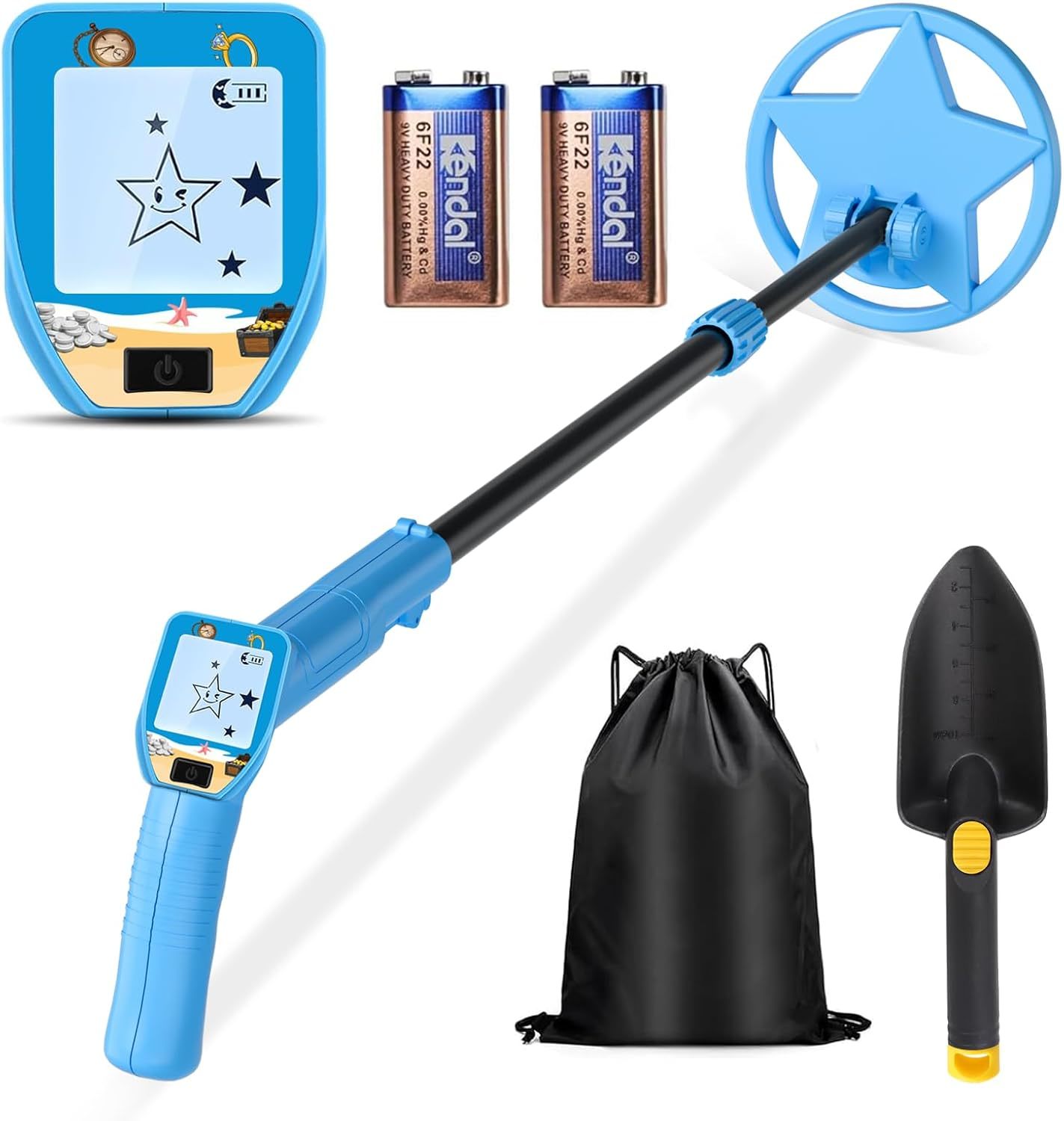Kwuy Metal Detector For Kids, Adjustable 24.5”-33.5” Waterproof Beach Ki... - $35.99