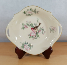 Vintage LENOX Floral Serenade Vintage Two Handle Candy Dish Bowl Bird Tray USA  - £11.70 GBP