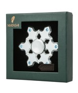 Chrome Plated Silver Snowflake Spinner Christmas Ornament w/ Matashi Cry... - $22.46