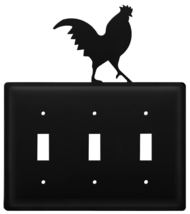 Village Wrought Iron Triple Rooster Triple Switch Cover - £11.99 GBP