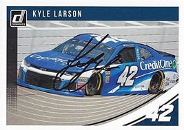 AUTOGRAPHED Kyle Larson 2019 Panini Donruss Racing (#42 Credit One Bank Ganassi  - £28.74 GBP