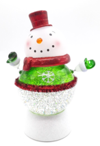 Snowman Snow Globe With Multi Colored Lights, Swirls and Vibrating Action - £11.80 GBP