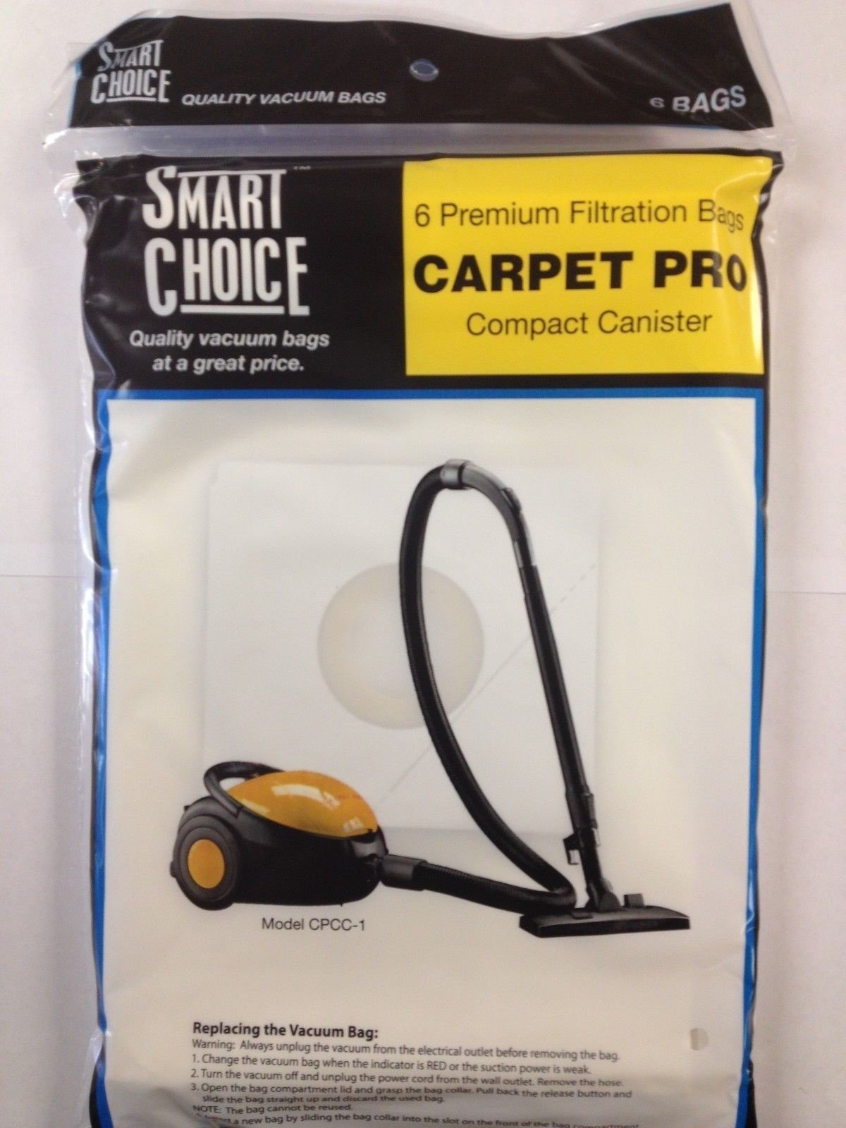 Fuller Brush Co &amp; Carpet Pro Compact Canister Vacuum Bags (Pack of 6) - $10.40