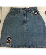 1990&#39;s Disney Denim Skirt Mickey Mouse Peace &amp; Love Ladies X Small Hong ... - $40.73 CAD