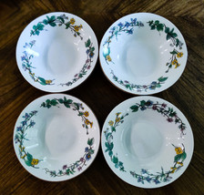 Set Of 4 Woodhill by Citation 7 3/8&quot; Stoneware Floral Soup/Salad/Cereal ... - $26.60