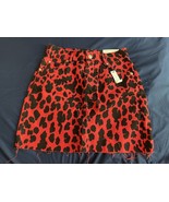 Topshop Moto Woman’s Red Animal Print Denim Mini Skirt US Size 2 - $30.99