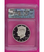 2007 S Silver PR 70 Deep Cameo John Kennedy Half Dollar ICG Certified Sl... - $68.37 CAD
