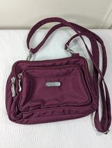 Baggallini Triple Zip Crossbody Convertible belt bag purse Red dark cher... - $29.00