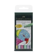 Faber-Castell Art & Graphic Pitt Artist Pen Brush India Ink Pen, Pastel, Wallet  - $25.67