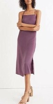 NWT Brand New MADEWELL Apron Slip Dress In Faded Eggplant Size 8 - £77.06 GBP