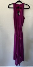 Banana Republic Monogram Fuschia Magenta Satin Dress Sleeveless Size 6 NEW - $62.84