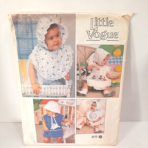 Little Vogue 2177 Toddlers&#39; Bibs &amp; Bonnets Cut  - Rare VINTAGE 80s Pattern - $6.32