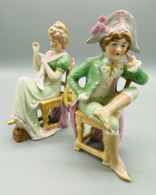 Vintage German Couple Figurines porcelain excellent condition numbered 10076 - £47.83 GBP