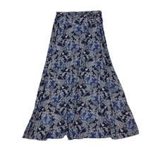 Robert Lewis Women&#39;s L Blue Floral Paisley Maxi Skirt Elastic Waist, Lagenlook - £18.26 GBP