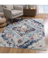 13 Blue and Ivory Medallion Distressed Runner Rug - $138.99