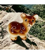 Miniature Brown Ceramic Bear Cub Figurine Vintage Japan Big Eyes Animal - $229.99 MXN