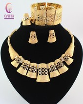New bridal African jewelry sets fashion wedding engagement jewelry Gold-color 20 - £21.11 GBP
