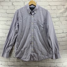 Banana Republic Shirt Mens Sz M Pale Lavender Printed Button-Up Standard Fit - £8.88 GBP