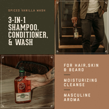 18.21 Man Made  SPICED VANILLA 3-in-1 shampoo, conditioner, and body wash, 32 oz image 2