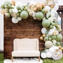 Sweet Baby Co. Sage Green Balloon Garland Kit For Neutral Arch With Matte Sage O - £32.15 GBP