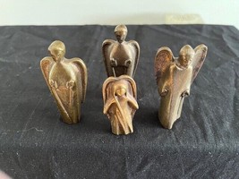 4 antique bronze angels, art deco perio. - £77.44 GBP