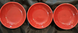 Faiancas Soup Salad Bowls Ideal Red Made in Portugal 7-5/8&quot; x 2-5/8&quot;  (3) - $24.00