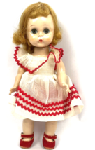 Madame Alexander-Kins Doll Red White Dress Suede Shoes - £176.32 GBP