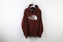 Vintage The North Face Mens Medium Distressed Spell Out Big Logo Hoodie Brown - $54.40