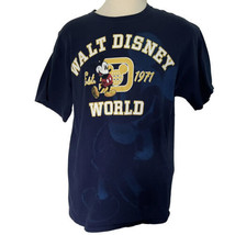 Mickey Mouse Shirt Size Large Blue Walt Disney World By Hanes Short Sleeve - £8.77 GBP