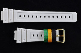 Genuine Casio  Watch Band Strap SHINY WHITE Rubber DW-6900R-7V  - £47.74 GBP