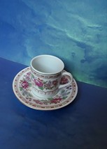 Bone China Porcelain Coffee Cup &amp; Saucer pair Set flowers floral pattern - £9.43 GBP