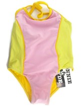 Bonnie &amp; Clyde Girls Swimsuit SZ 4 One-Piece Pastels Pink Green Yellow N... - £2.78 GBP
