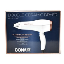 Conair Double Ceramic Blow Dryer 565DCM White Rose Gold Conditioning Ions 1875 W - $37.88