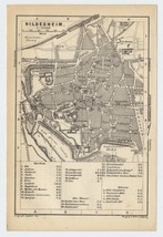 1892 Original Antique Map Of The City Of Hildesheim / Lower Saxony Germany - £20.73 GBP