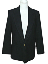 Dumas Wool Blazer Jacket Womens Size 6 Petite Black 1 Button Waist Lined... - £22.66 GBP