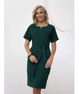 Woman green dress 100% cotton - $75.00