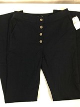 Valette Women Jeans Denim Pants Front Metal Buttons  Navy Sapphire Coin ... - $51.06