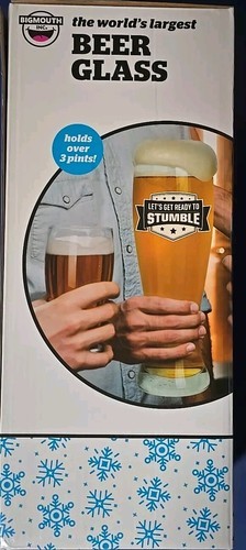 Big Mouth Brand ~ World's Largest Beer Glass ~ Holds 48 Oz ~ Hand Blown Glass Item image 4