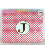 FILE FOLDERS Set of 9 SIMPLE DOTS File Cut Foil J Letter Size Blueink St... - $8.54