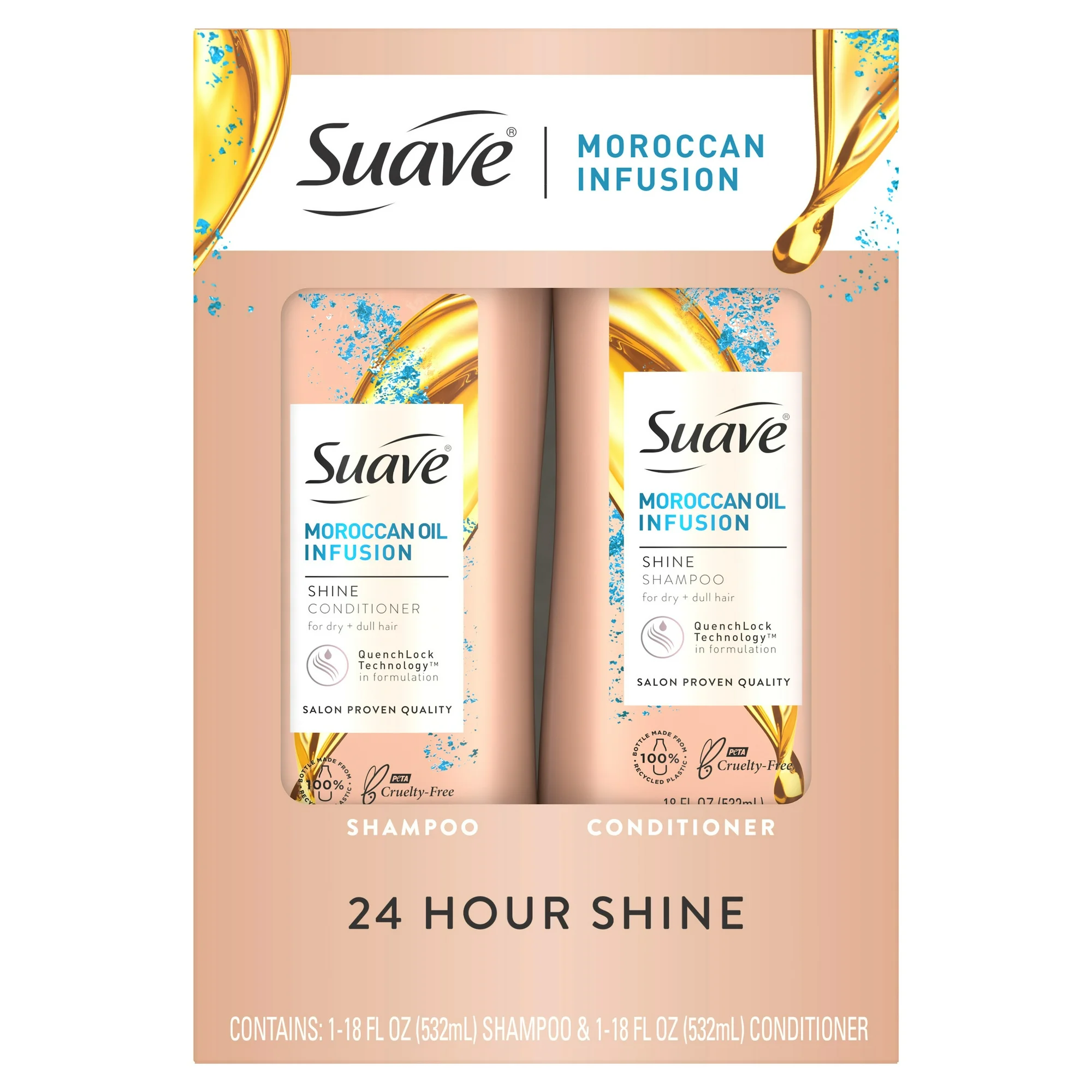 Suave Professionals Moroccan Oil Infusion Shampoo &amp; Conditioner Set, 18 ... - $33.94 CAD