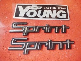 Chevy Sprint FENDERS badge +REAR dealer Emblem, &#39;85 &#39;86 &#39;87&#39; &#39;88. Origin... - $26.99