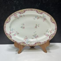 Haviland Limoges Schleiger 461B Pink Floral Garland Oval Platter 11.75&quot; - £23.19 GBP