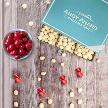 Andy Anand Belgian White Chocolate Coated Cranberries Box 1 lbs - £31.62 GBP