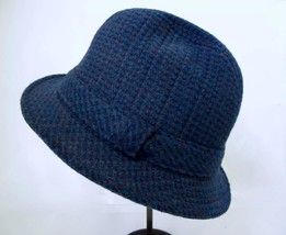 Vtg Pendleton Classic Wool Bucket Hat M Fedora Blue Purple Plaid Winter Fall - £20.09 GBP