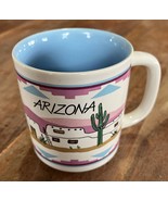 Vintage Arizona Blue Mug Adobe Saguaro Desert Southwest - $11.30