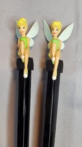 Rare Tinker Bell Figural Hair Chop Sticks Black 8.5 in Pair Disney - $57.37
