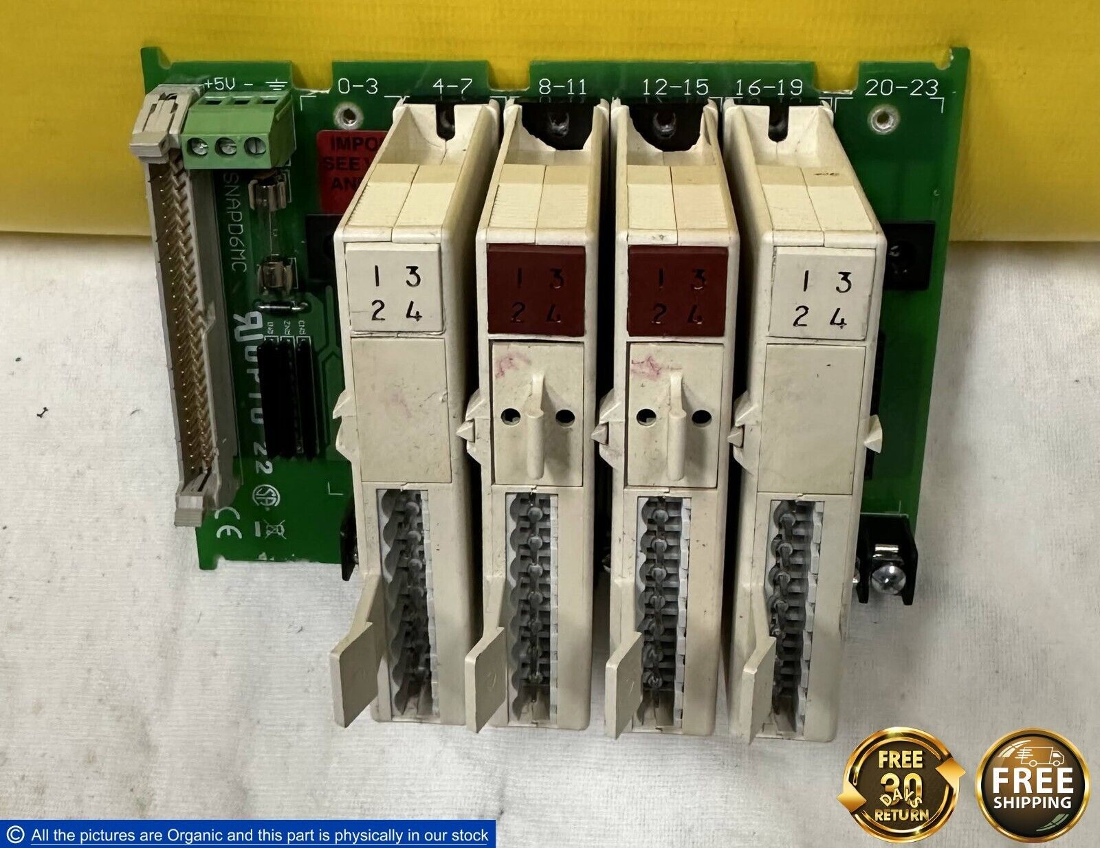 Opto 22 SNAPD6MC 6-Ch I/O Module Backplane 006463B W/ SNAP-IDC5 SNAP-ODC... - $1,296.00